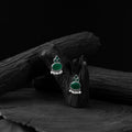 Green - saanjh bela leaf motif oxidised earrings