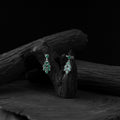 Green - saanjh bela leaf oxidised drop earrings