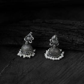 Green - saanjh bela peacock oxidised necklace set