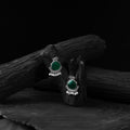 Green - saanjh bela sparrow oxidised earrings - handcrafted