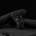 Green - saanjh bela square shape oxidised drop earrings