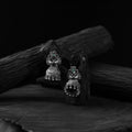 Green - saanjh bela twin mayuri oxidised earrings