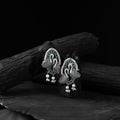 Green - saanjh bela twin swan oxidised earrings