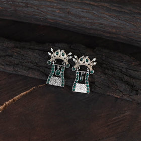 Green - saanjh saaj classic german silver necklace set 15