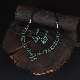 Saanjh Saaj Classic German Silver Necklace Set