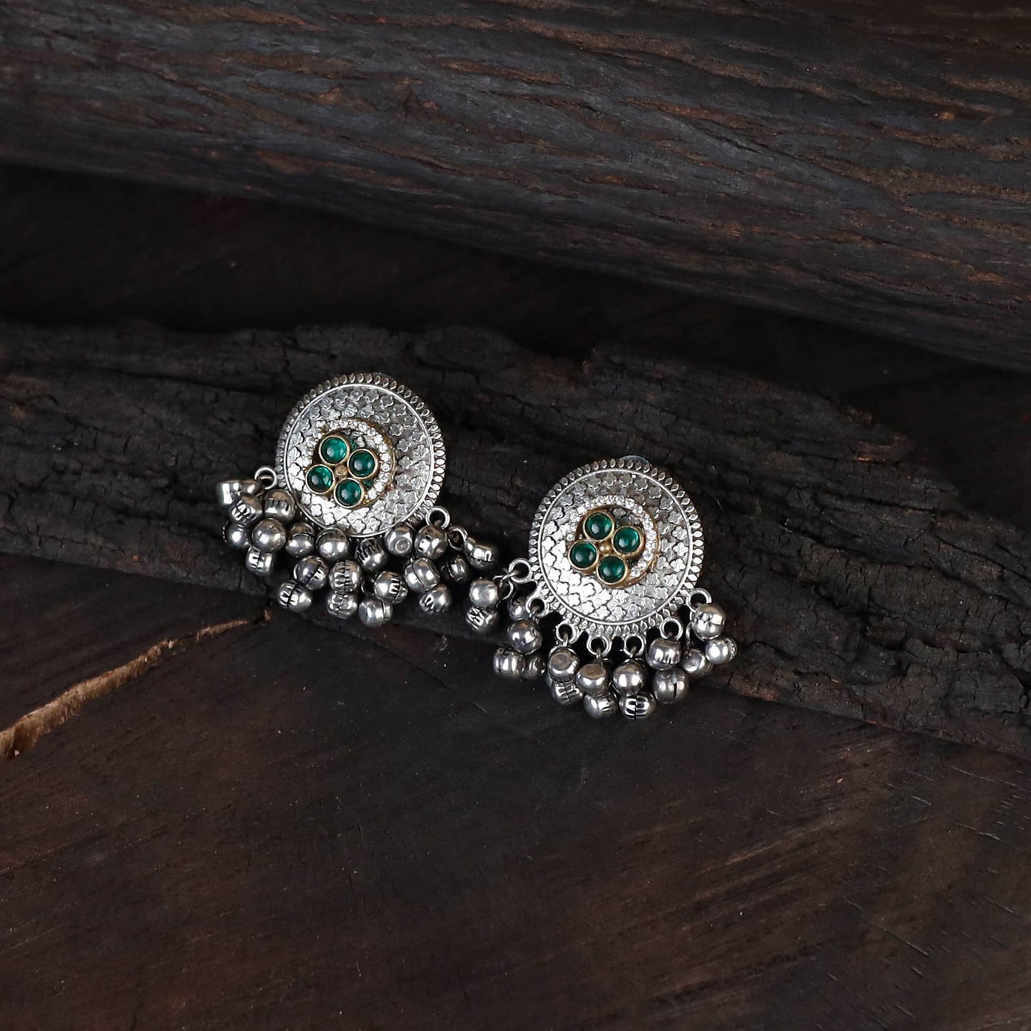 Green - saanjh saaj classic german silver necklace set 50