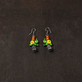 Saanvi german silver jhumki earrings with wooden elephant