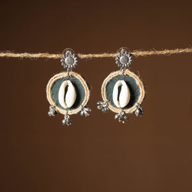 Green Sahiba Jute Fabart Handmade Earrings