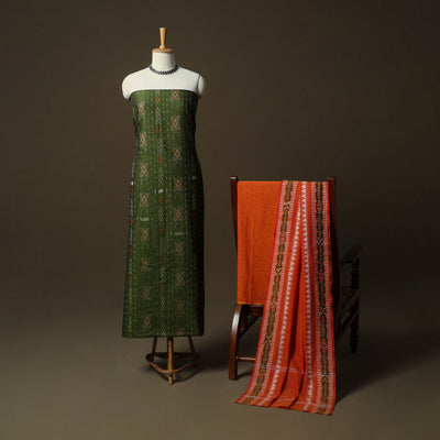 Sambalpuri ikat cotton 3pc unstitched dress material suit