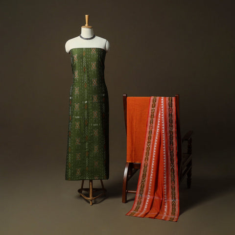 Sambalpuri ikat cotton 3pc unstitched dress material suit