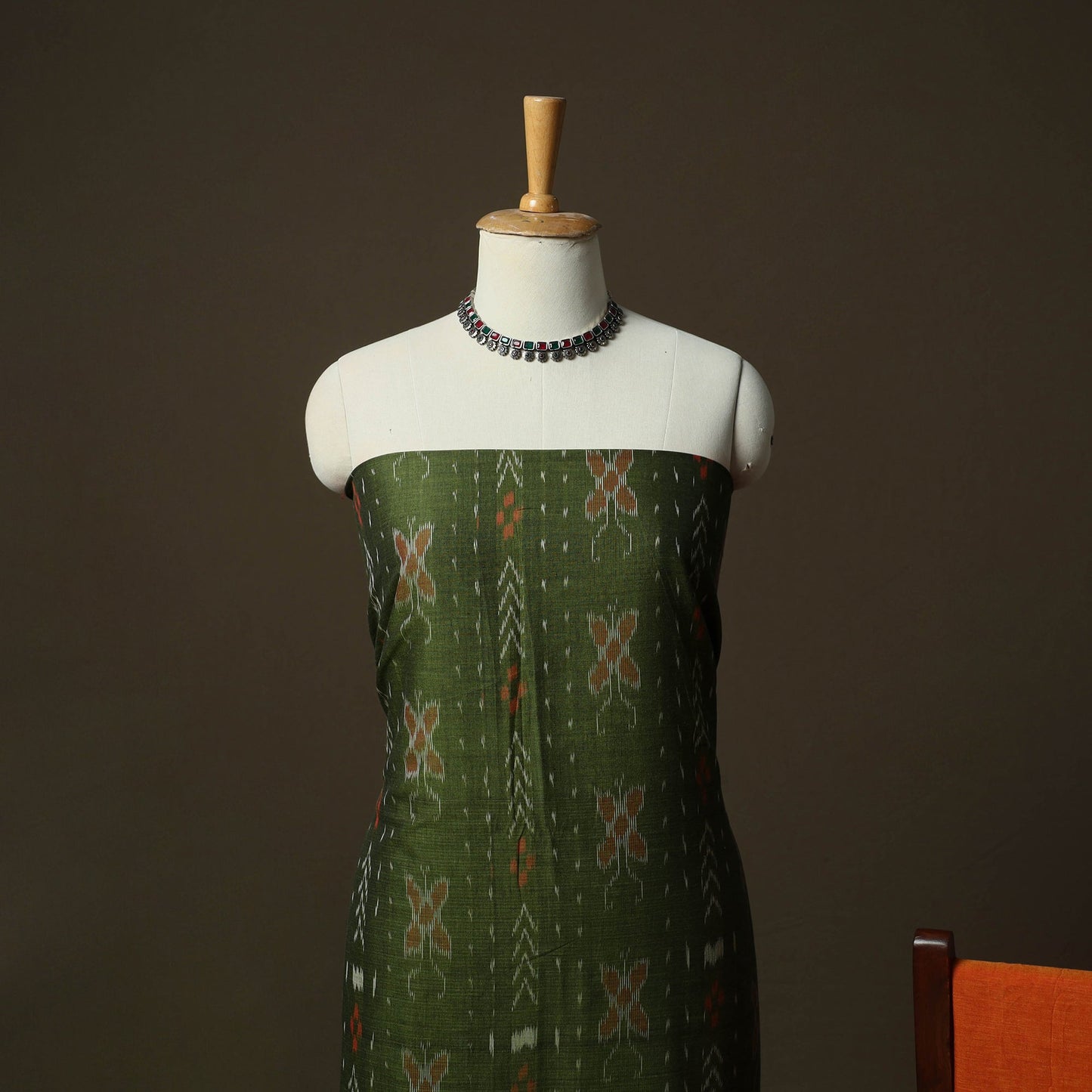 Sambalpuri ikat cotton 3pc unstitched dress material suit