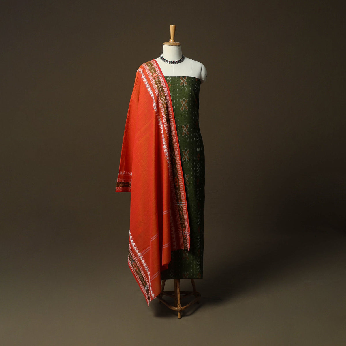 Sambalpuri ikat cotton 3pc unstitched dress material suit