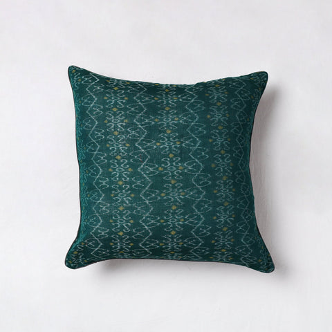 Buy Green Sambalpuri Ikat Cotton Cushion Cover