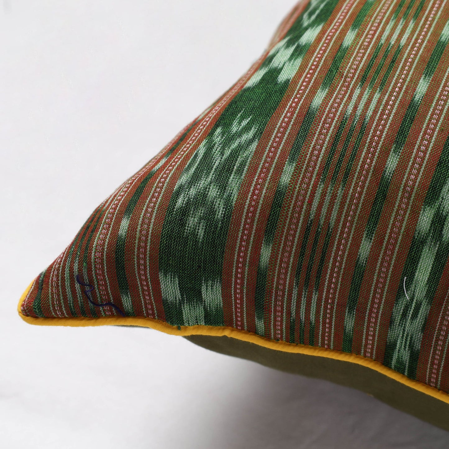 Buy Green Sambalpuri Ikat Cotton Cushion Cover