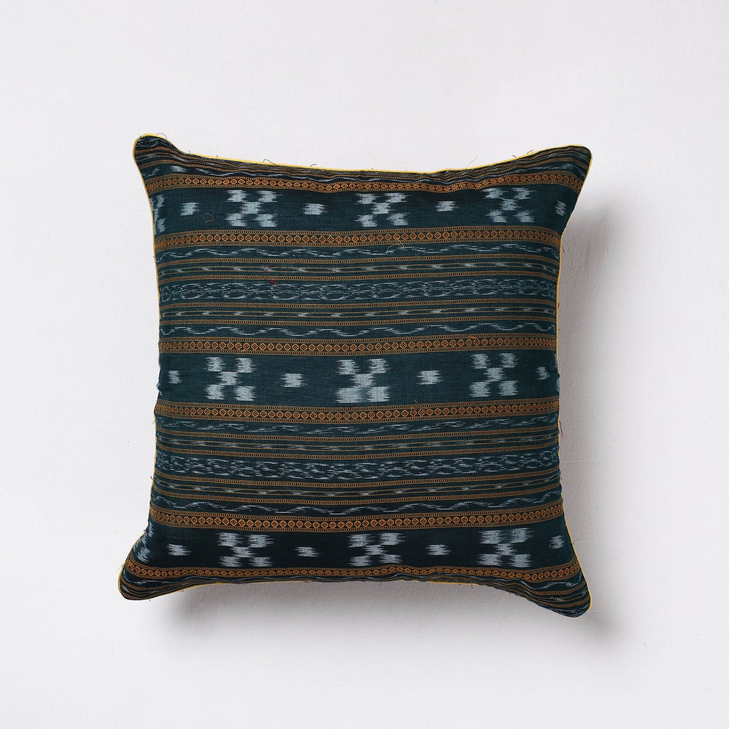 Green Sambalpuri Ikat Cotton Cushion Cover