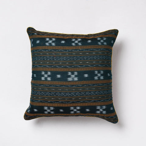 Green Sambalpuri Ikat Cotton Cushion Cover