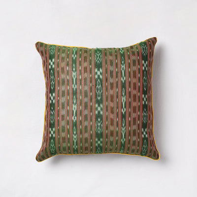 Buy Green Sambalpuri Ikat Cotton Cushion Cover