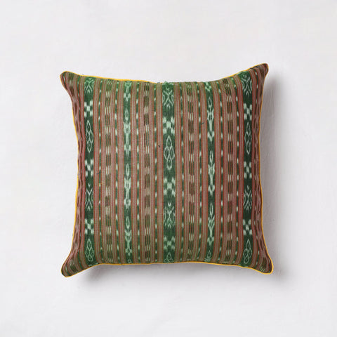 Buy Green Sambalpuri Ikat Cotton Cushion Cover