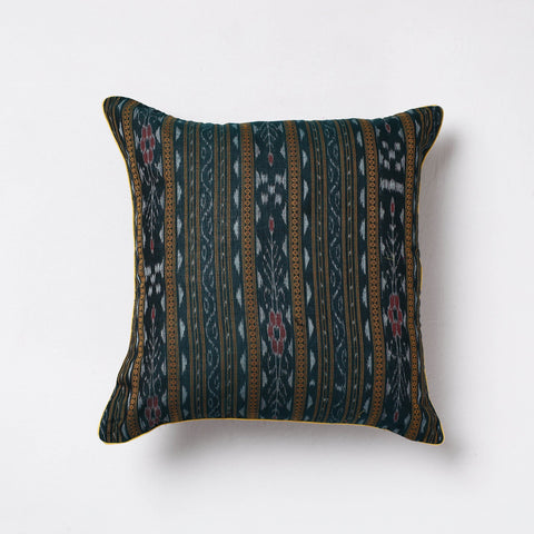 Green Sambalpuri Ikat Cotton Cushion Cover 