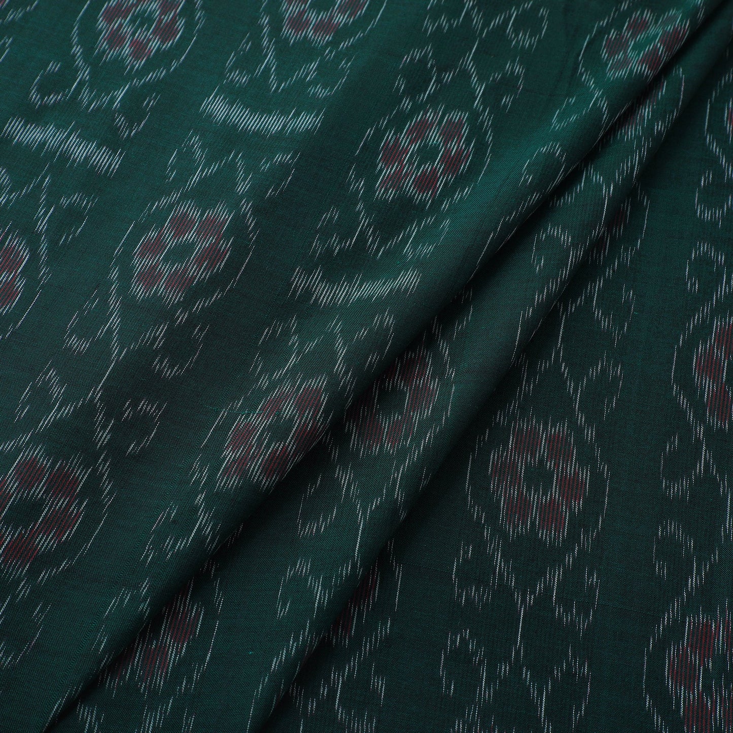 Green Sambalpuri Ikat Cotton Fabric