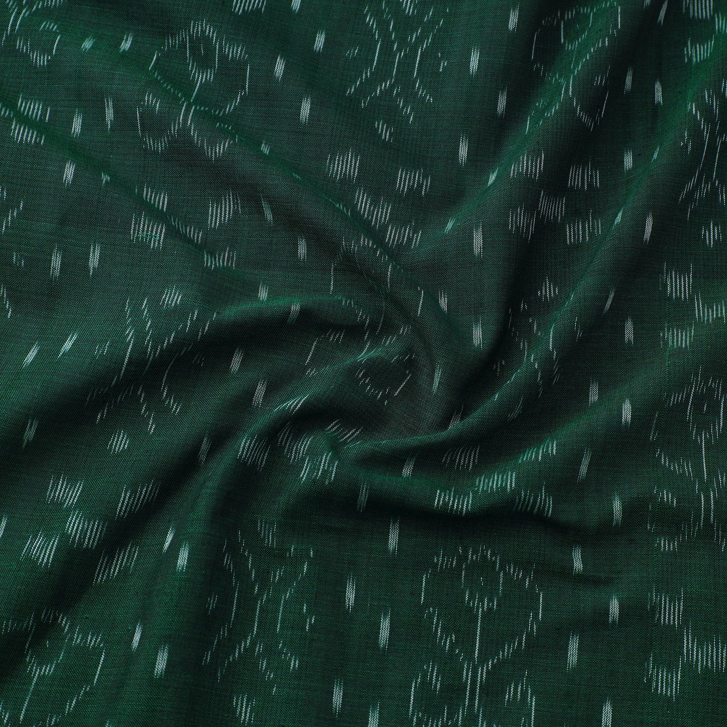 Green Sambalpuri Ikat Cotton Fabric