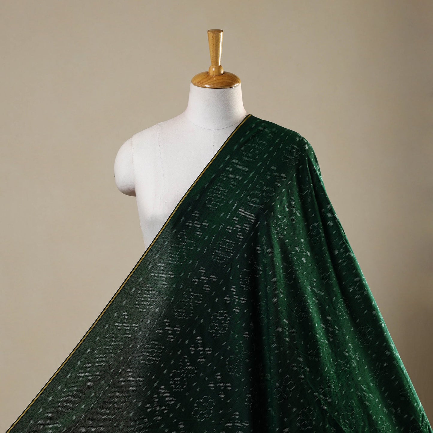 Green Sambalpuri Ikat Cotton Fabric