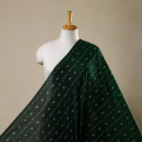 Green Sambalpuri Ikat Cotton Fabric