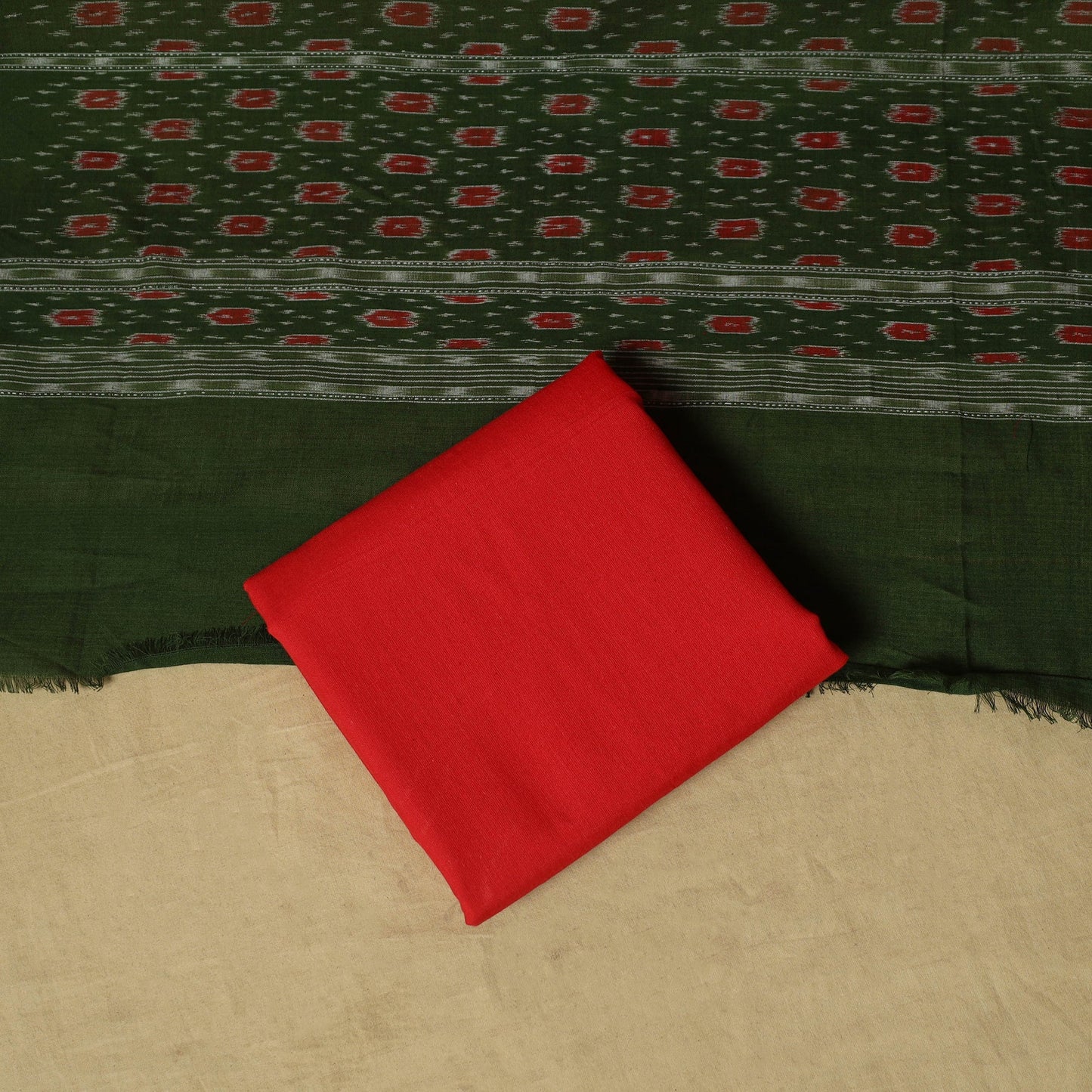 Sambalpuri ikat handloom cotton 3pc unstitched dress