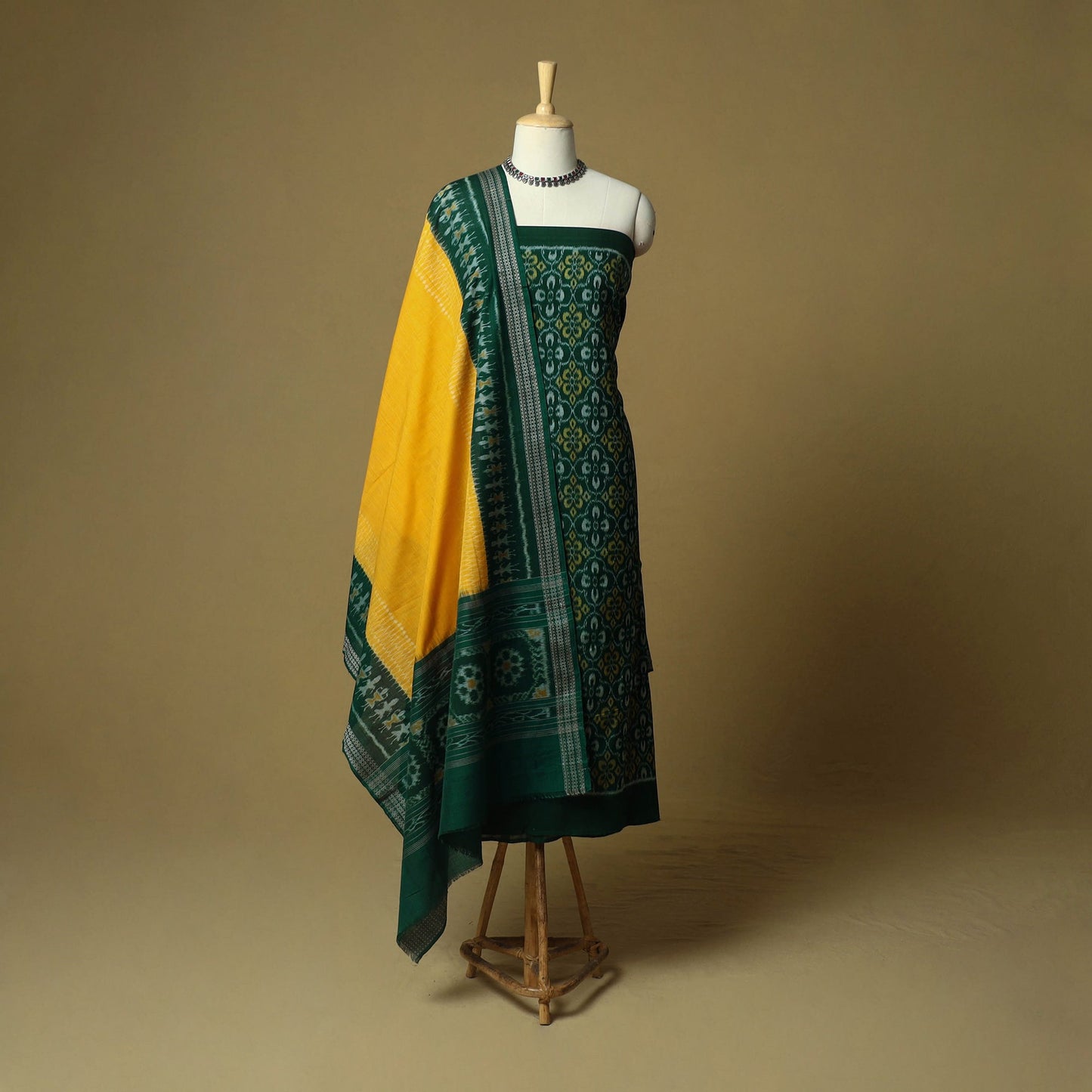 Sambalpuri ikat handloom cotton 3pc unstitched dress