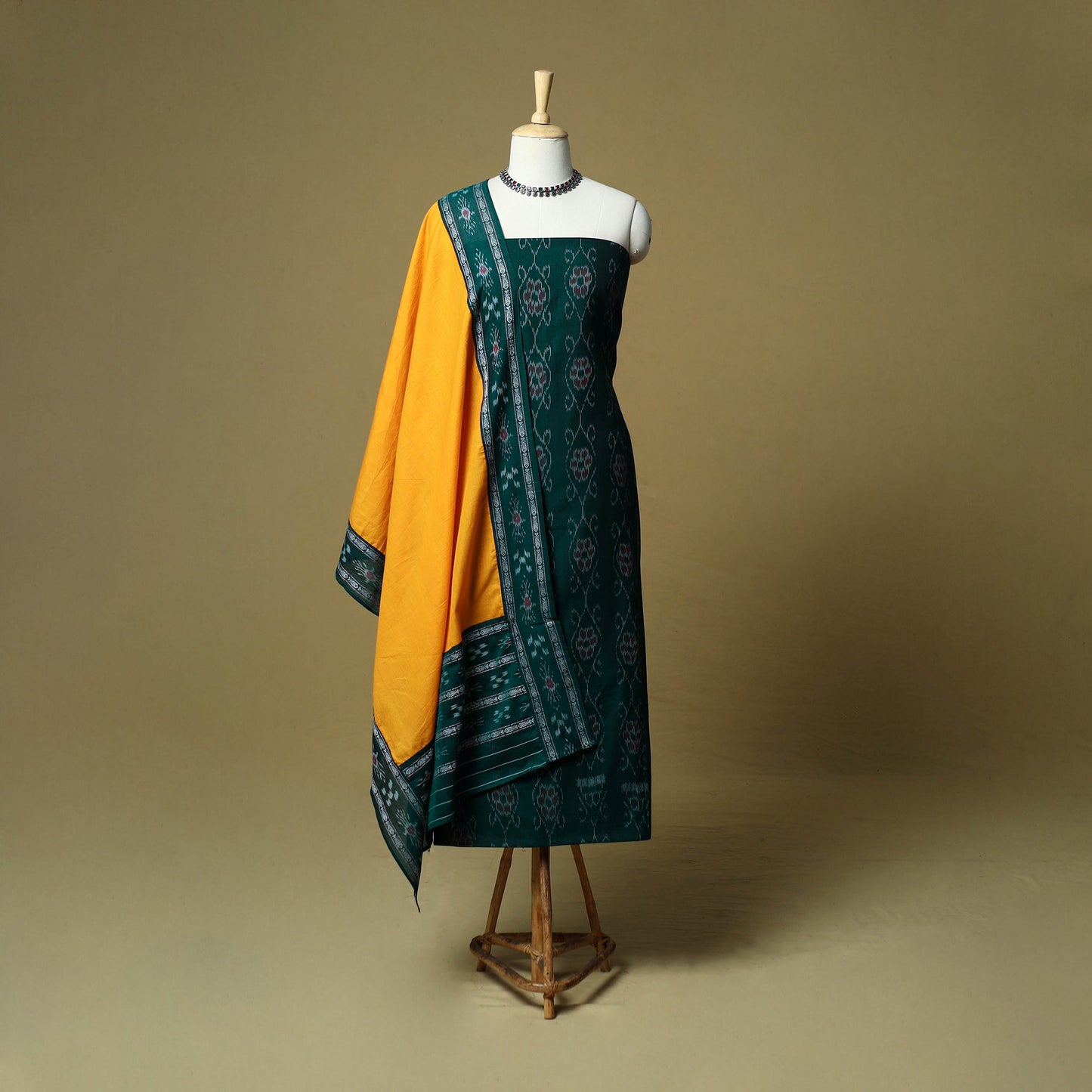 Sambalpuri ikat handloom cotton 3pc unstitched dress