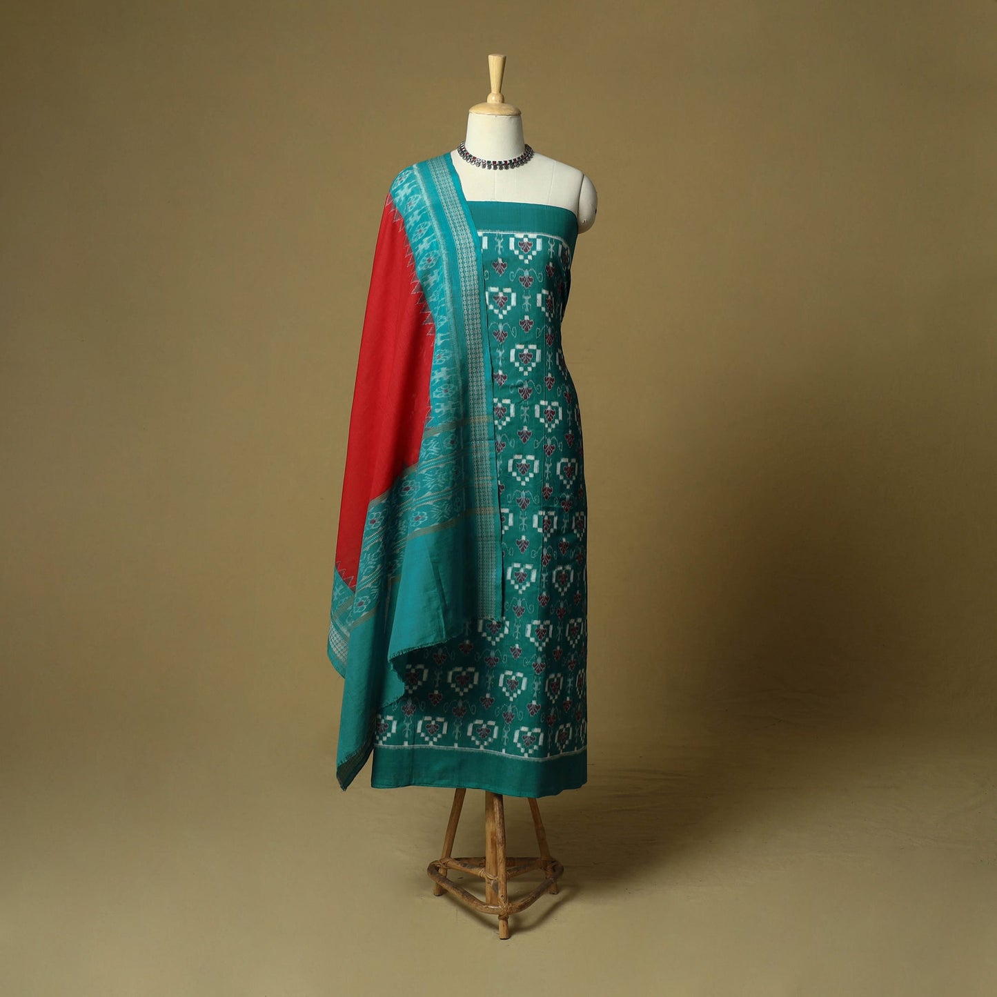 Sambalpuri ikat handloom cotton 3pc unstitched dress