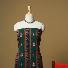 Green - sambalpuri ikat handloom cotton 3pc unstitched