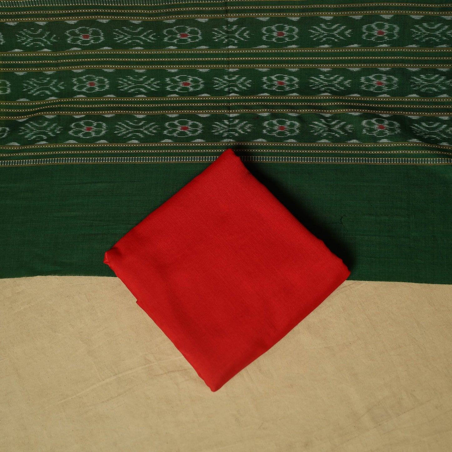 Sambalpuri ikat handloom cotton 3pc unstitched dress