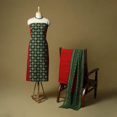 Sambalpuri ikat handloom cotton 3pc unstitched dress