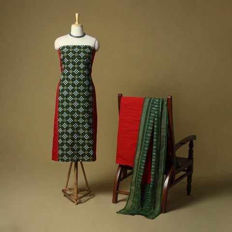 Sambalpuri ikat handloom cotton 3pc unstitched dress