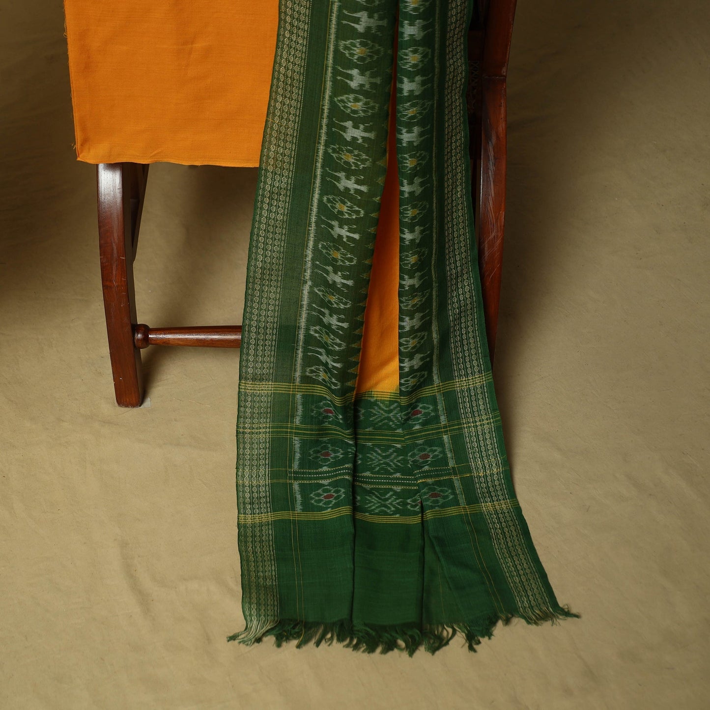 Sambalpuri ikat handloom cotton 3pc unstitched dress