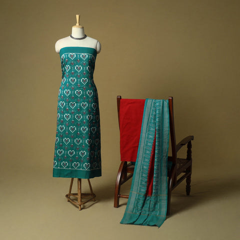 Sambalpuri ikat handloom cotton 3pc unstitched dress