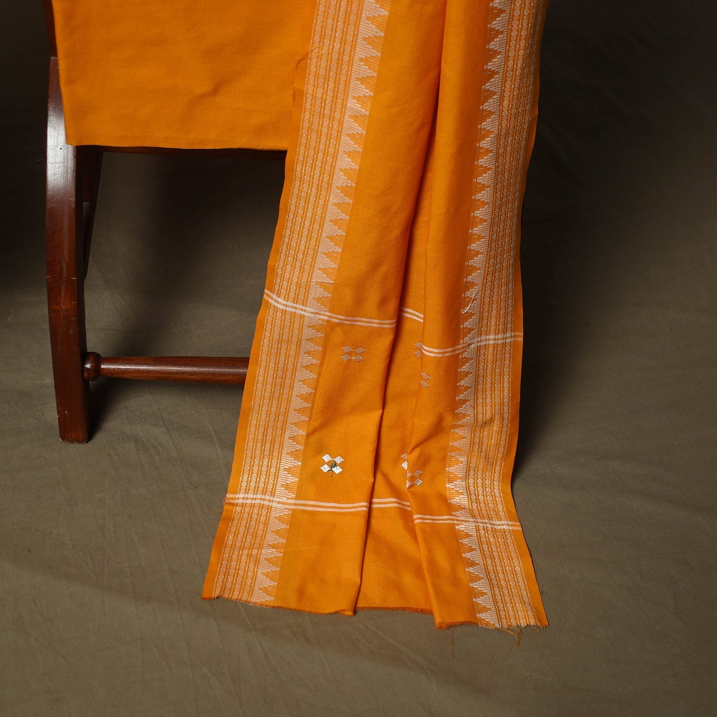 Sambalpuri ikat handloom embroidered cotton 3pc unstitched