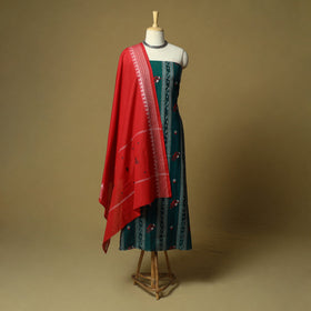 Sambalpuri ikat handloom embroidered cotton 3pc unstitched