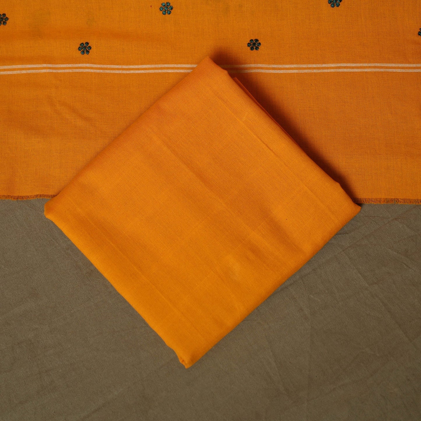 Sambalpuri ikat handloom embroidered cotton 3pc unstitched