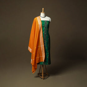 Sambalpuri ikat handloom embroidered cotton 3pc unstitched