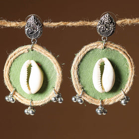Green Sanaya Jute Fabart Handmade Earrings