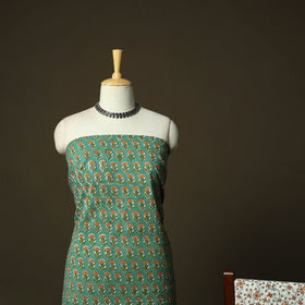 Sanganeri block print cotton 3pc unstitched dress material