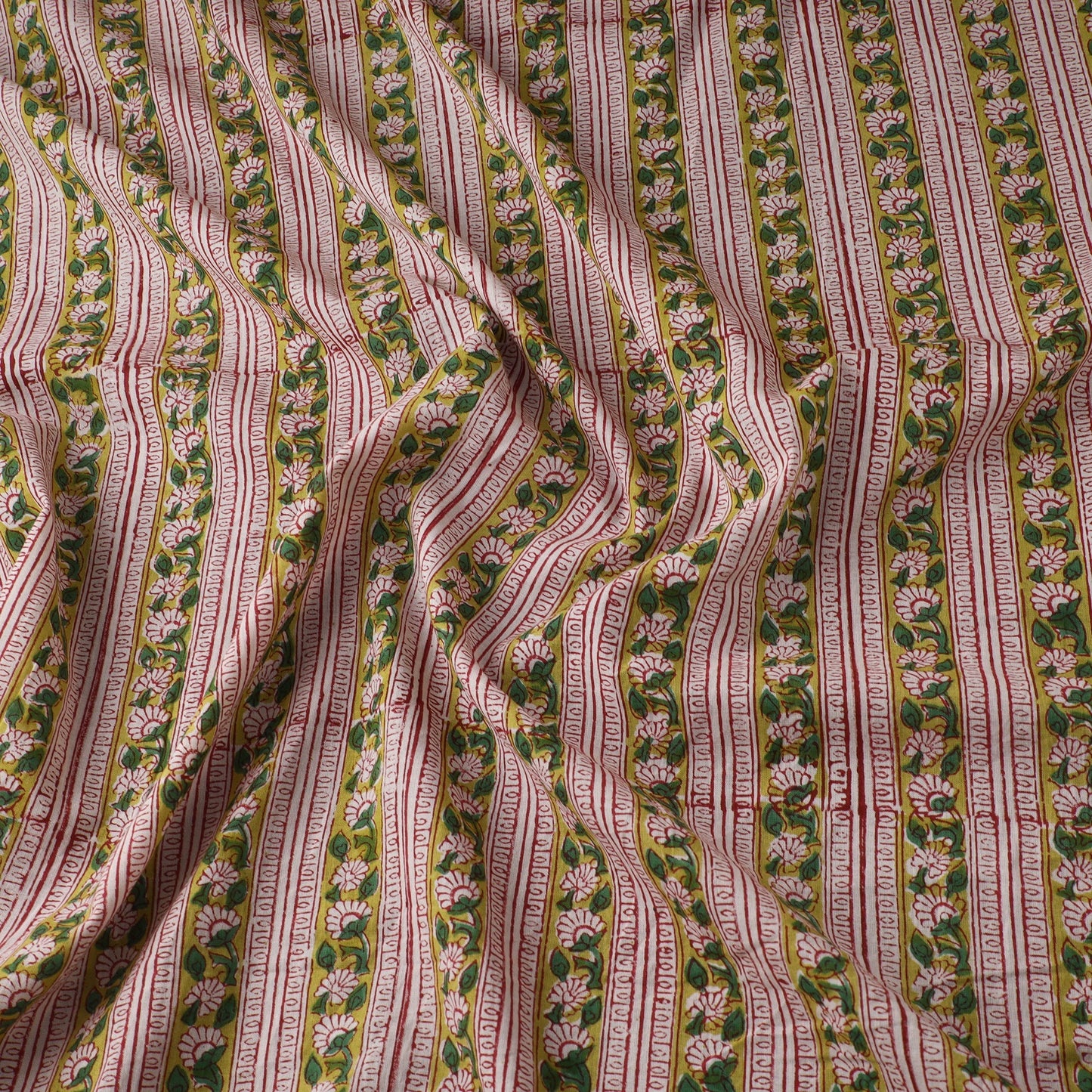 Green - sanganeri cotton fabric 42 - handcrafted