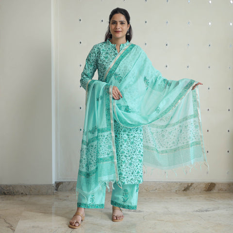 Buy Sanganeri Block Print Suit Set Shop Now Online in India