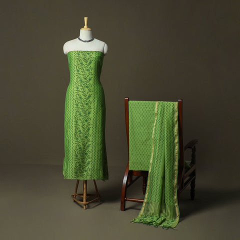 Sanganeri block print mul chanderi handloom 3pc unstitched