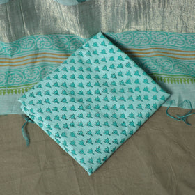 Sanganeri block print mul chanderi handloom 3pc unstitched
