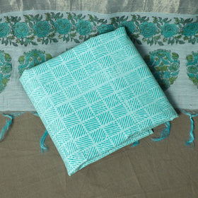 Sanganeri block print mul chanderi handloom 3pc unstitched