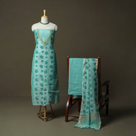 Sanganeri block print mul chanderi handloom 3pc unstitched