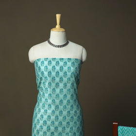 Sanganeri block print mul chanderi handloom 3pc unstitched
